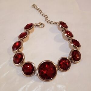 Elegant Red Gemstone Bracelet